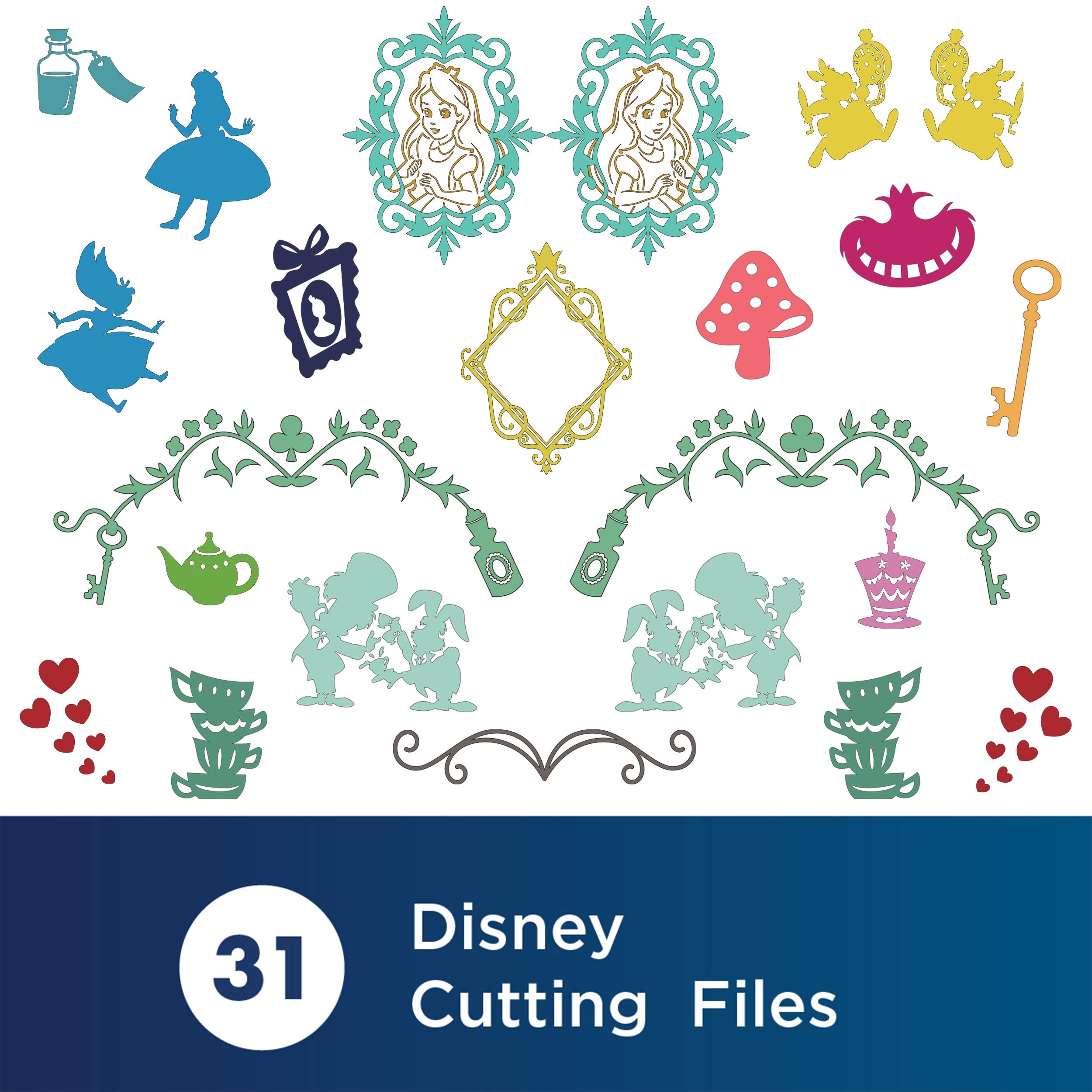 Brother ScanNCut Disney Alice in Wonderland Pattern Collection CADSNP09, Includes 31 Intricate Designs - Image 3