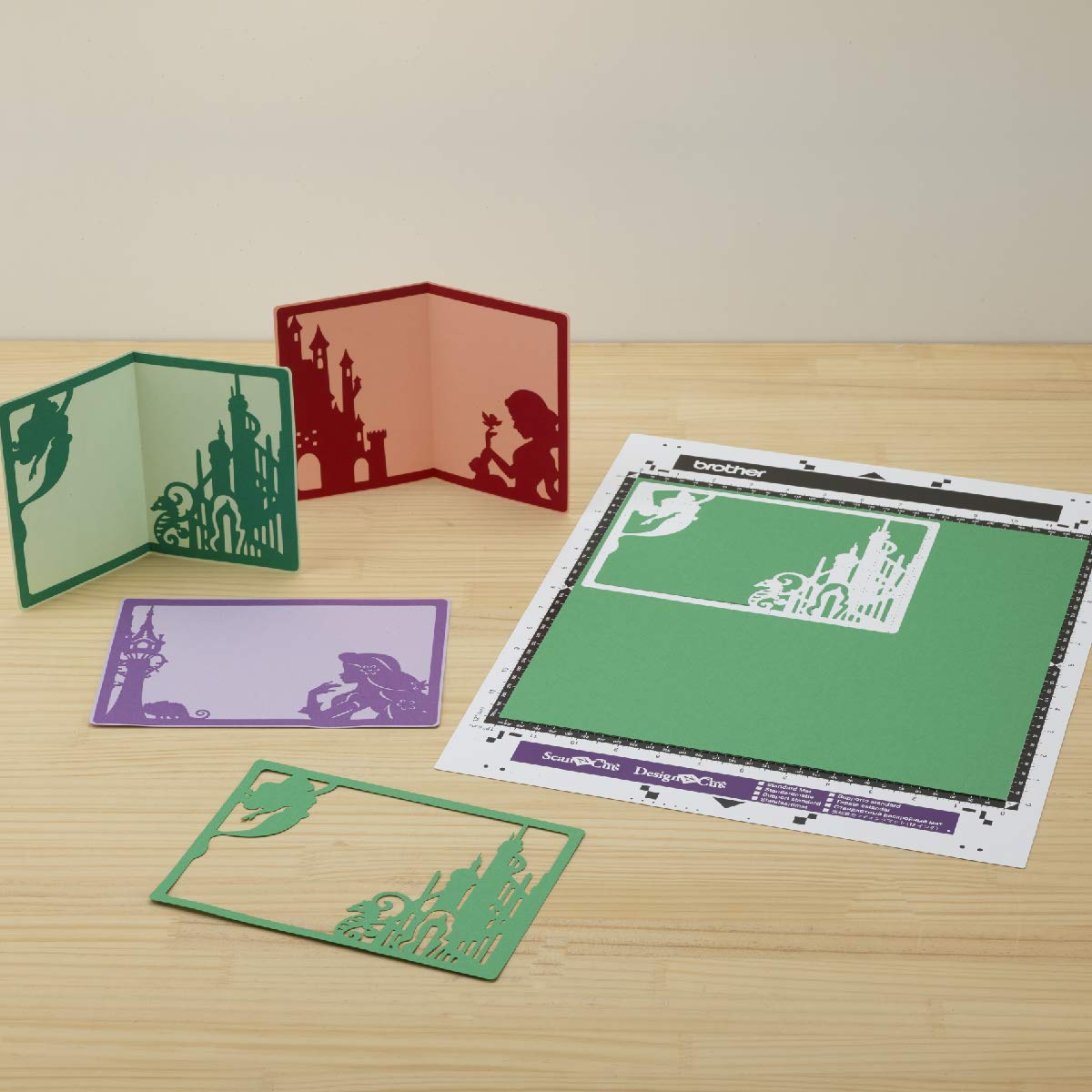 Brother ScanNCut Disney Pattern Collection 2 CADSNP02, Classic Disney Princesses, 18 Designs for DIY Greeting Cards, Bookmarks, Gift Tags with Cinderella, Belle, Aurora, Snow White, Rapunzel and Ariel - Image 5