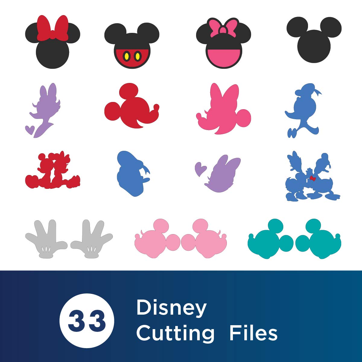 Brother ScanNCut Disney Pattern Collection 3 CADSNP03, Mickey and Friends Appliques, Includes 33 Intricate Designs for Home Décor, Vinyl Wall Art, Iron-on Transfers for Clothing, and More - Image 3