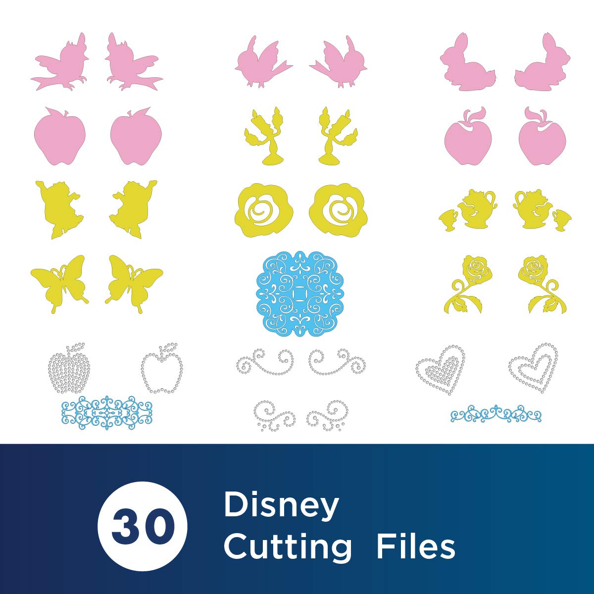 Brother ScanNCut Disney Snow White and Belle Paper Craft Collection CADSNP06, Includes 30 Intricate Designs for Shadowboxes, Pop-Up Cards, Rhinestone Templates and More - Image 3