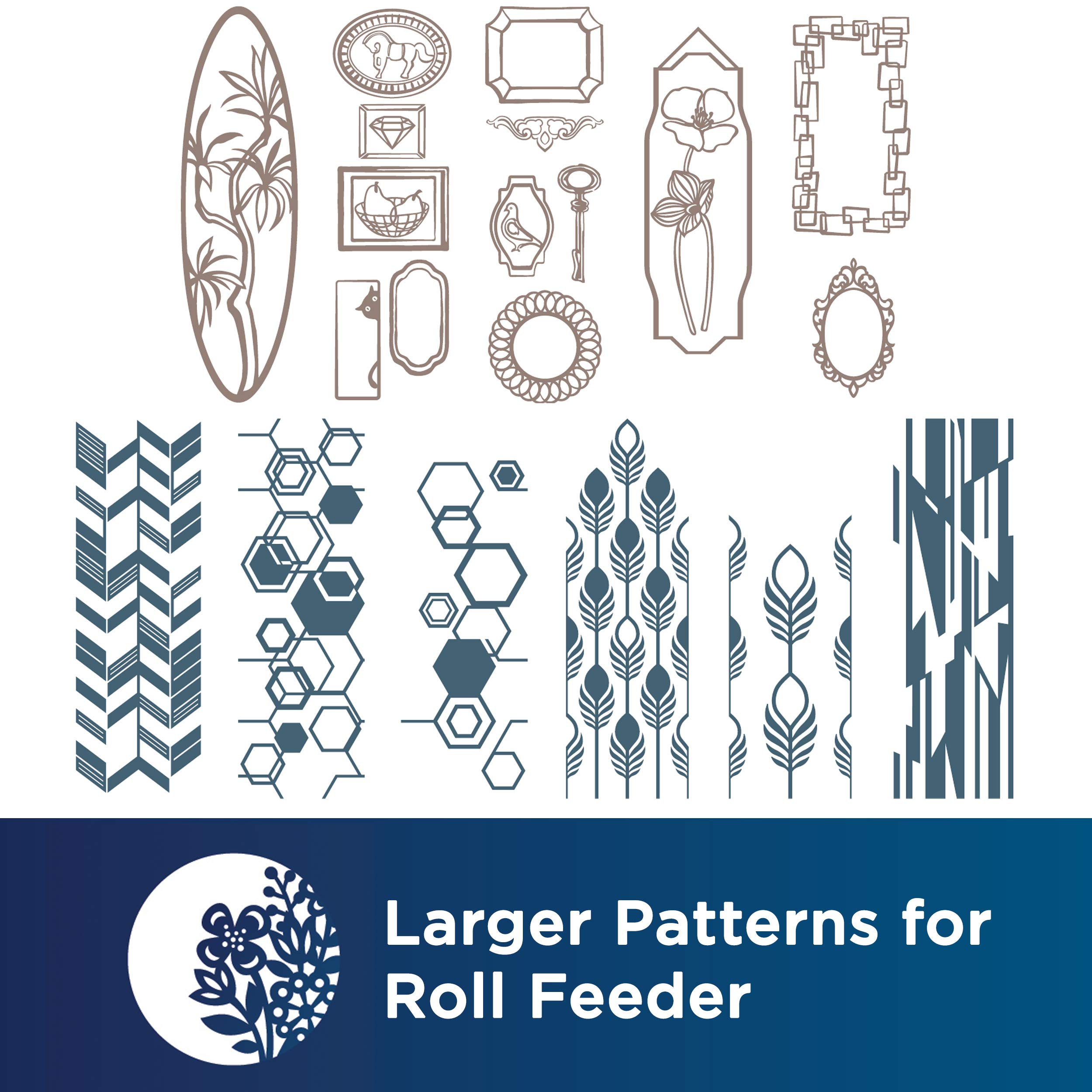 Brother ScanNCut DX Home Deco Pattern Collection for Roll Feeder CADXRFDP02, Includes 21 Designs with Tropical Plants, Flowers, Frames and More, Make Vinyl Wall Decals up to 6' Long, White - Image 3