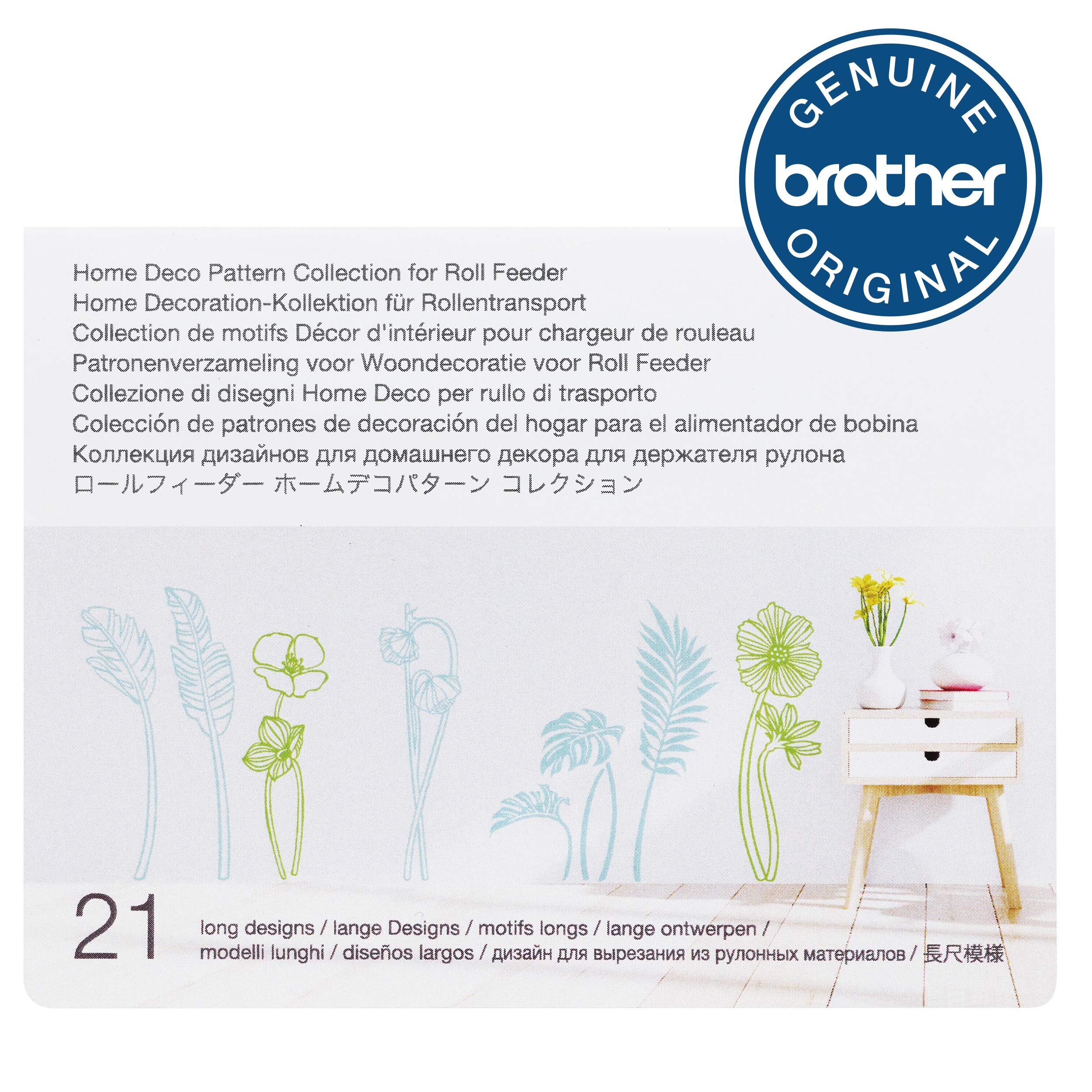 Brother ScanNCut DX Home Deco Pattern Collection for Roll Feeder CADXRFDP02, Includes 21 Designs with Tropical Plants, Flowers, Frames and More, Make Vinyl Wall Decals up to 6' Long, White - Image 7