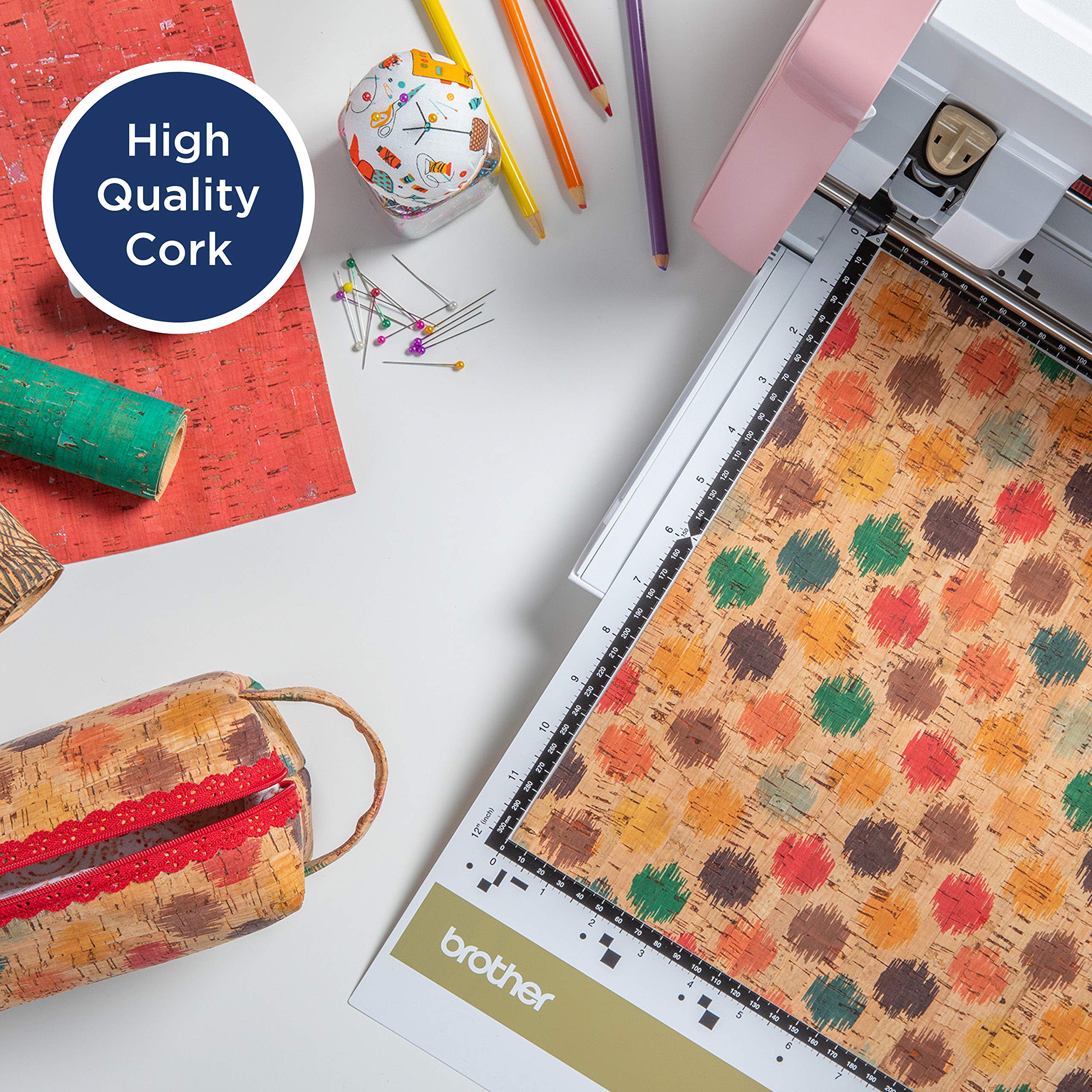 Brother ScanNCut Rolled Cork Fabric Brush Strokes Pattern - Image 5