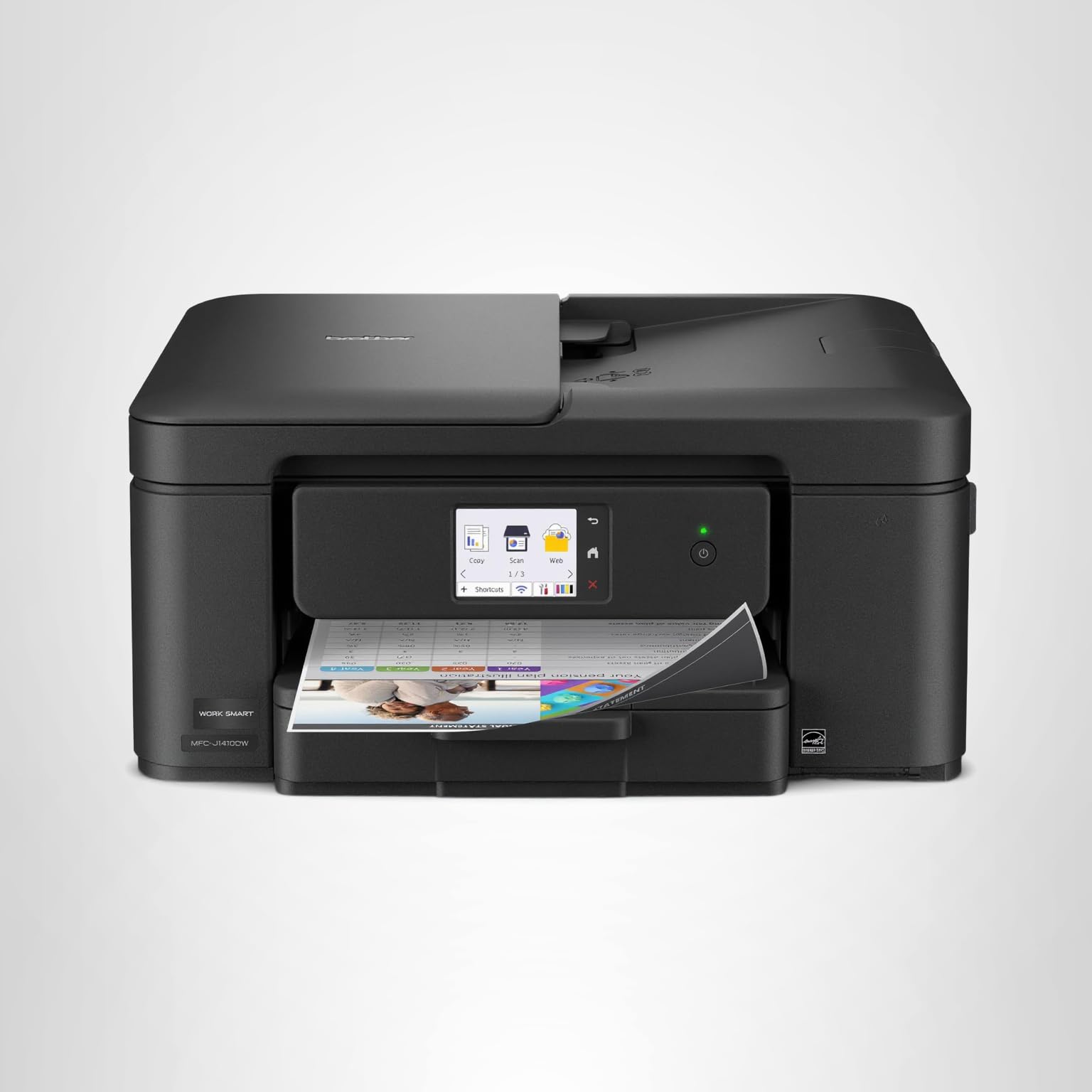 Brother Work Smart 1410 Wireless Color Inkjet All-in-One Printer with 2.7” Touchscreen and Automatic Duplex Printing | Includes Refresh Subscription Trial(1) (MFC-J1410DW) - Image 7